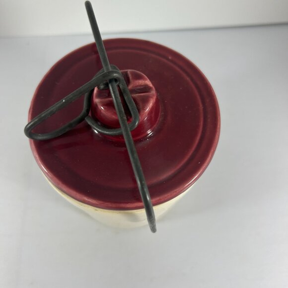 Vintage Wisconsin Pioneer Cheese Crock Metal Bail Storage Canister Pottery READ - Picture 5 of 9